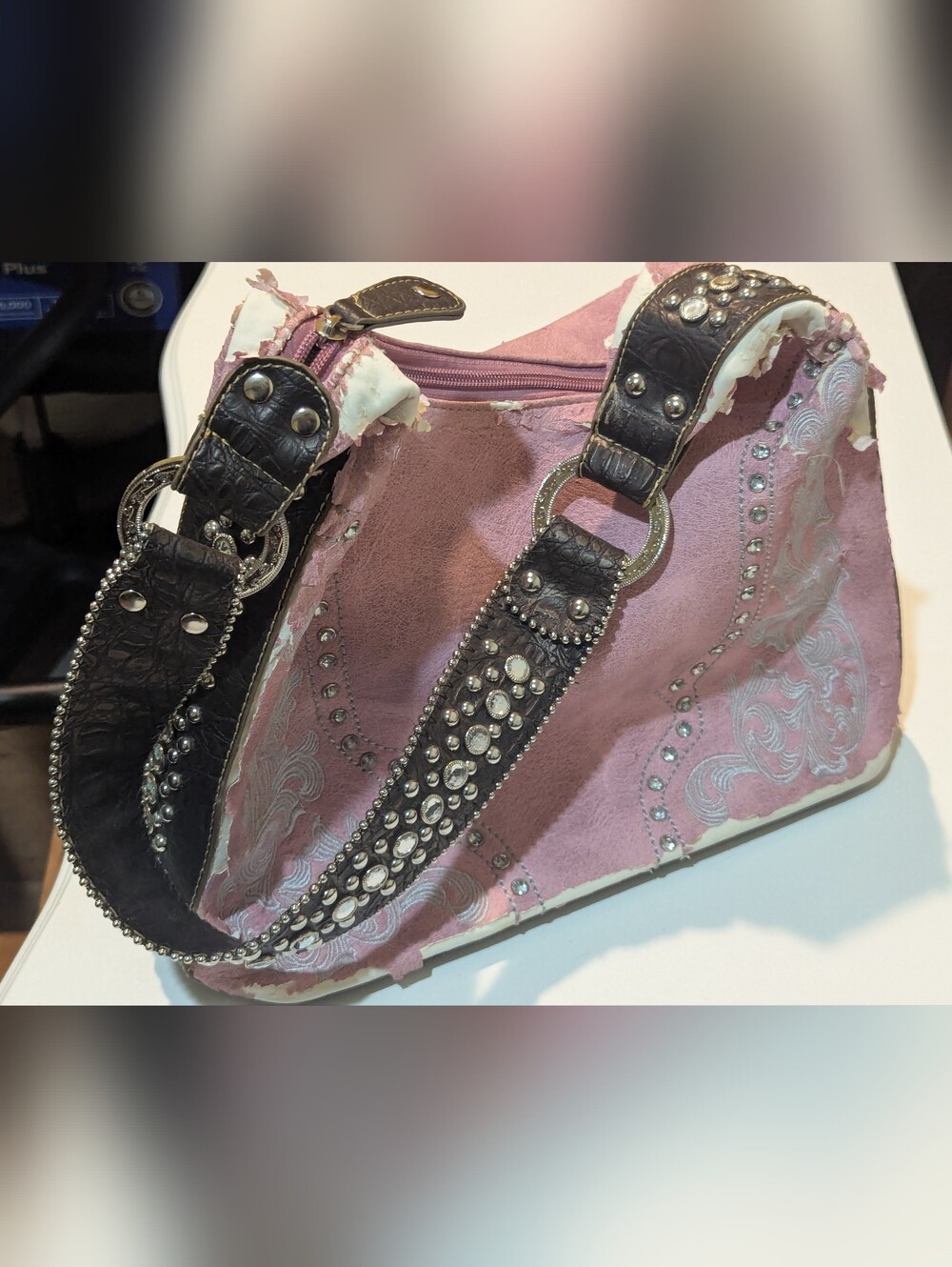 Pink Suede Purse